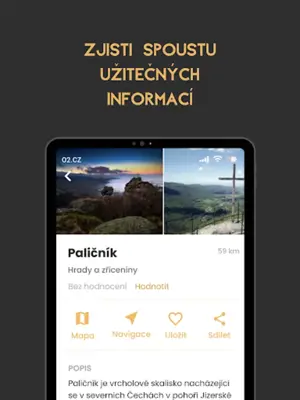 Úžasná místa - tipy na výlety android App screenshot 1