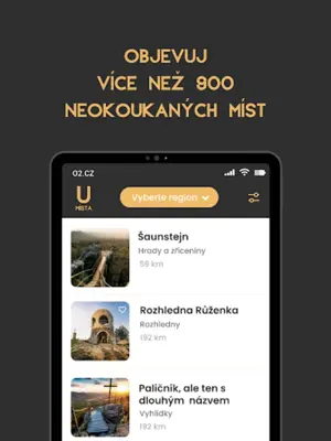 Úžasná místa - tipy na výlety android App screenshot 5